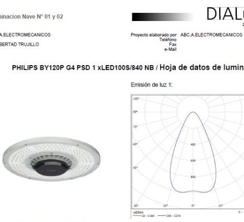 Cálculo de iluminación mediante software de ingeniería